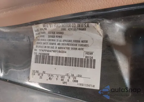 1998 Ford Mustang from USA, damaged, VIN 1FAFP4047WF184204